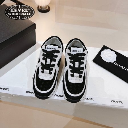 CHANEL LOW TOP TRAINER BLACK WHITE - CC6