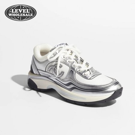 CHANEL SNEAKERS White & Silver - CC7