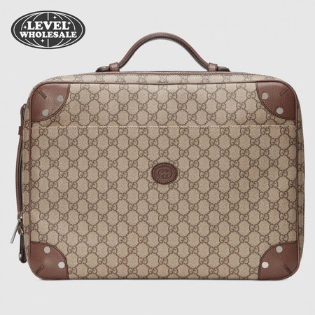 Gucci Beige Briefcase With Logo