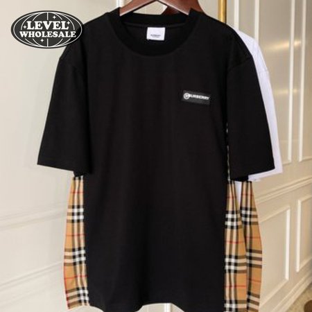 Burberry Womens Vintage Check Panel T-shirt Black