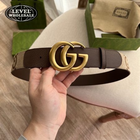 GUCCI DOUBLE G BUCKLE GG SUPREME CANVAS BELT