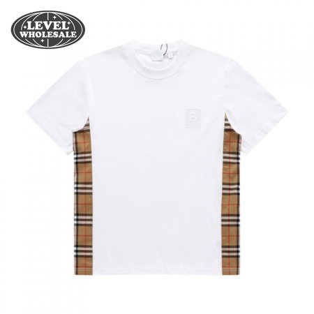 Vintage Check Sleeve Cotton T-shirt