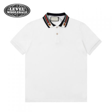 GUCCI COTTON POLO WITH WEB AND FELINE HEAD