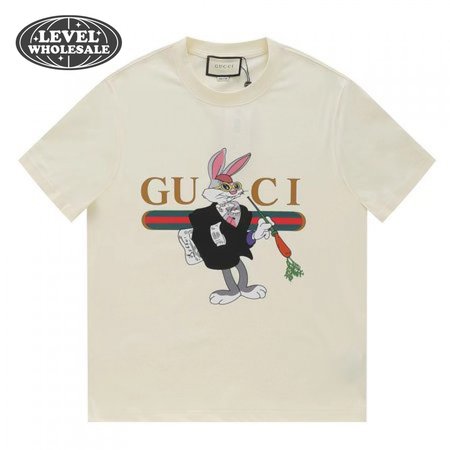 Gucci 2023 Spring and Summer New Year of the Rabbit Limited Letter ogo Short Sleeve T-shirt