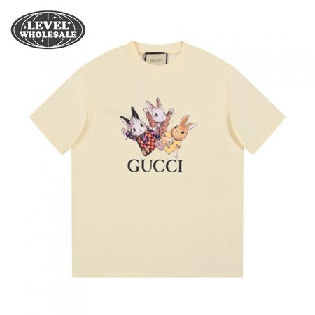 Gucci Rabbits Print Print Cotton T-Shirt White