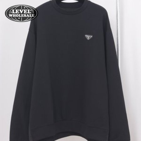 Prada Re-Nylon Logo Plaque Sweater Black
