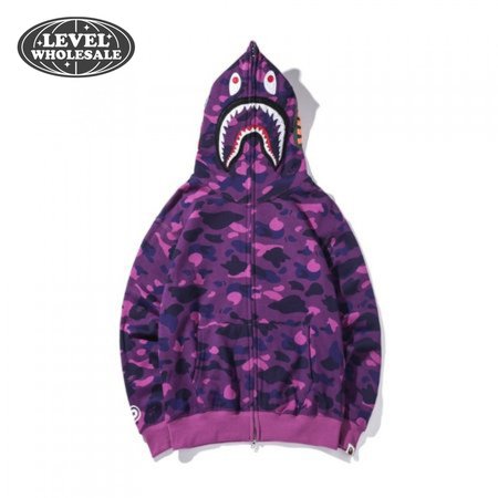 BAPE Color Camo Shark Full Zip Hoodie (FW21) Purple