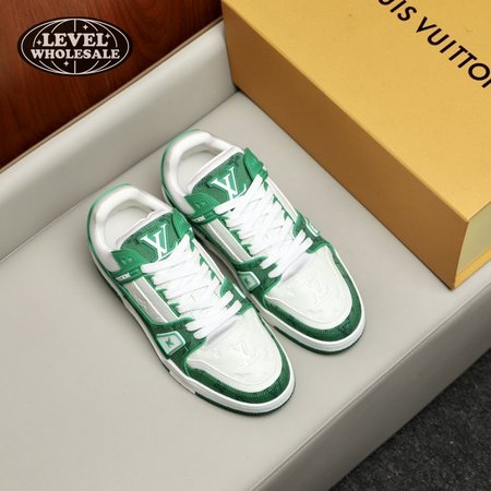 trainer low white green