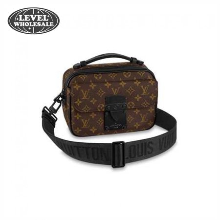 s lock messenger bag monogram macassar coated canvas - lbb05