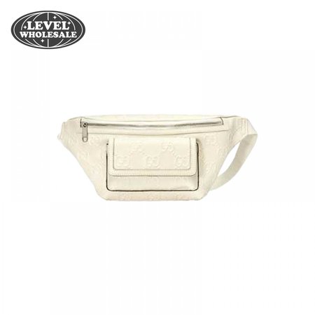 Gg Embossed Belt Bag In White Gg Embossed Leather GBB018