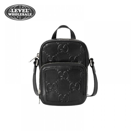 Gg Embossed Mini Bag In Black Leather GMB017