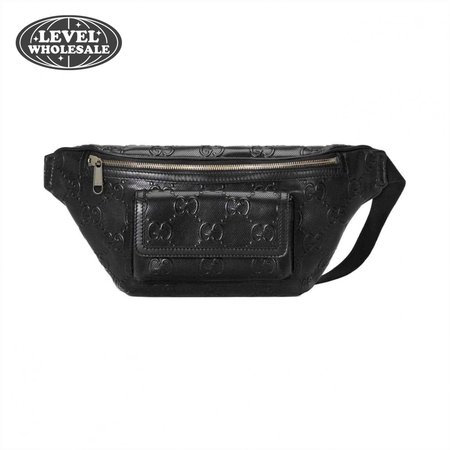 GG EMBOSSED BELT BAG IN BLACK GG EMBOSSED LEATHER - GBC14