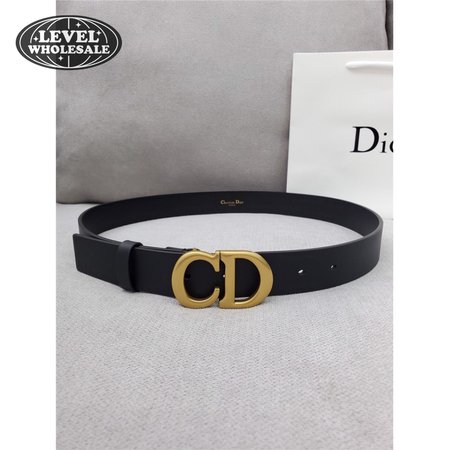 dior CD black leather belt