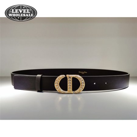 dior CD black leather belt