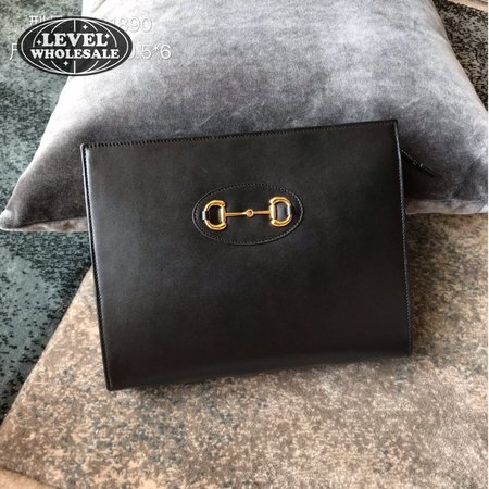 gucci 1955 Horsebit Pouch Clutch Bag black