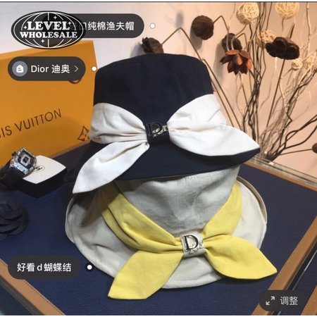 Best Christian Dior Colorblock bow Fisherman hat