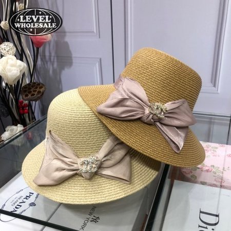 High Quality CC Straw hat with bow