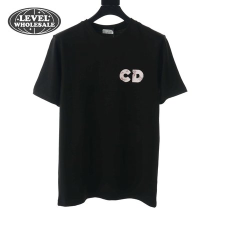 DIOR COUPLE BASKETBALL TIGHT-KNIT BLACK T-SHIRT