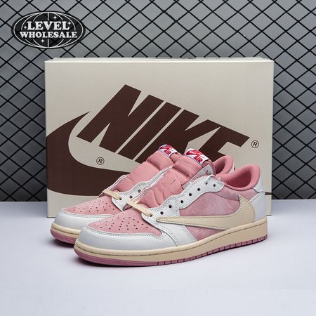 Travis Scott x Air Jordan 1 Low OG Pink Beige Red DM7866-600 Size 36-47.5