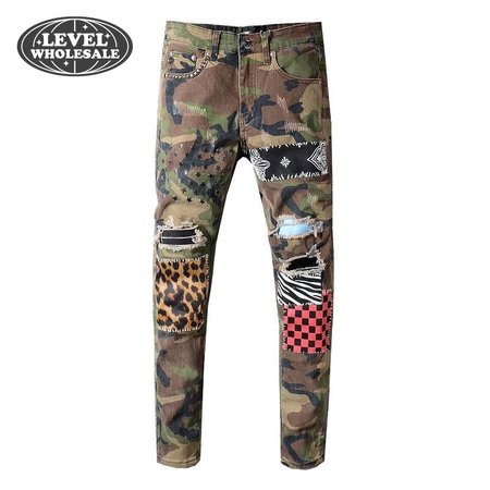 Amiri Camo Patch Jeans