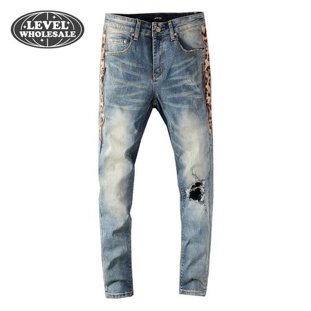 Amiri Cheeta Jeans Light Blue