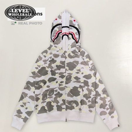 Bape City Camo Shark Wide Zip Double Hoodie