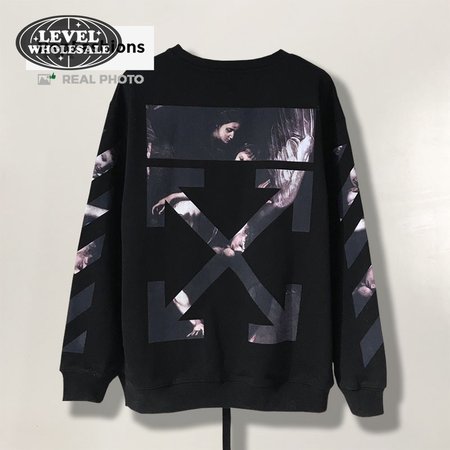 Off White Caravaggio Arrows Over Crewneck Sweatshirt