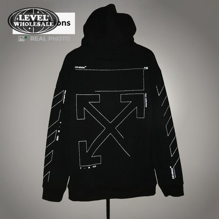 Off White Unfinished Hooded Sweatshirt