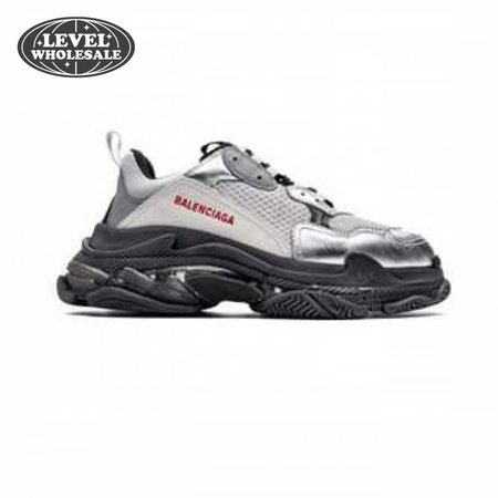 BALENCIAGA TRIPLE S WHITE & BLACK SOLE SNEAKERS - BB170