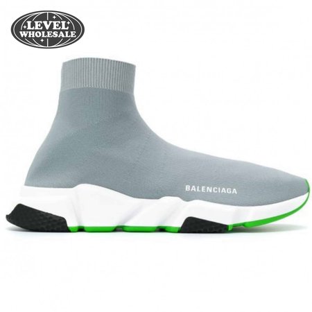 BALENCIAGA SPEED TRAINER METALLIC SILVER NEON - BB19