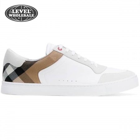 BURBERRY LEATHER AND HOUSE CHECK SNEAKERS - BBR27