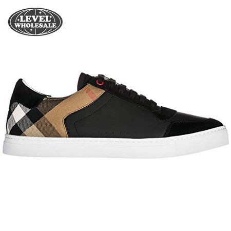 BURBERRY LEATHER AND HOUSE CHECK SNEAKERS - BBR26