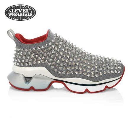 CHRISTIAN LOUBOUTIN GREY SPIKE SOCK SNEAKER- CL50