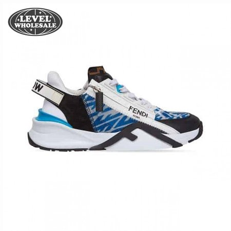 FENDI FLOW LIGHT BLUE NYLON LOW TOPS SNEAKERS - FD02