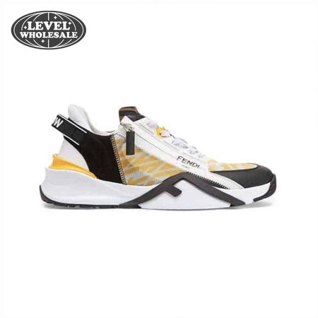 FENDI FLOW YELLOW NYLON LOW TOPS SNEAKERS - FD01