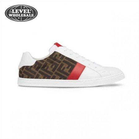 FENDI FF LOGO PRINT LOW-TOP SNEAKERS - FD16