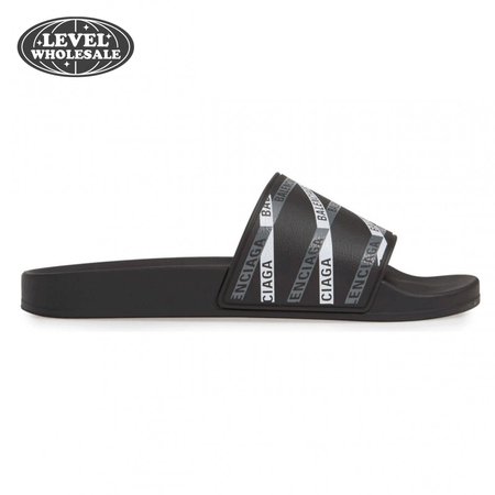 BALENCIAGA RUBBER LOGO POOL SLIDE SANDALS - BBS9