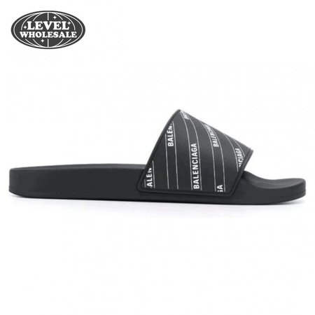 BALENCIAGA RUBBER LOGO POOL SLIDE SANDALS - BBS6